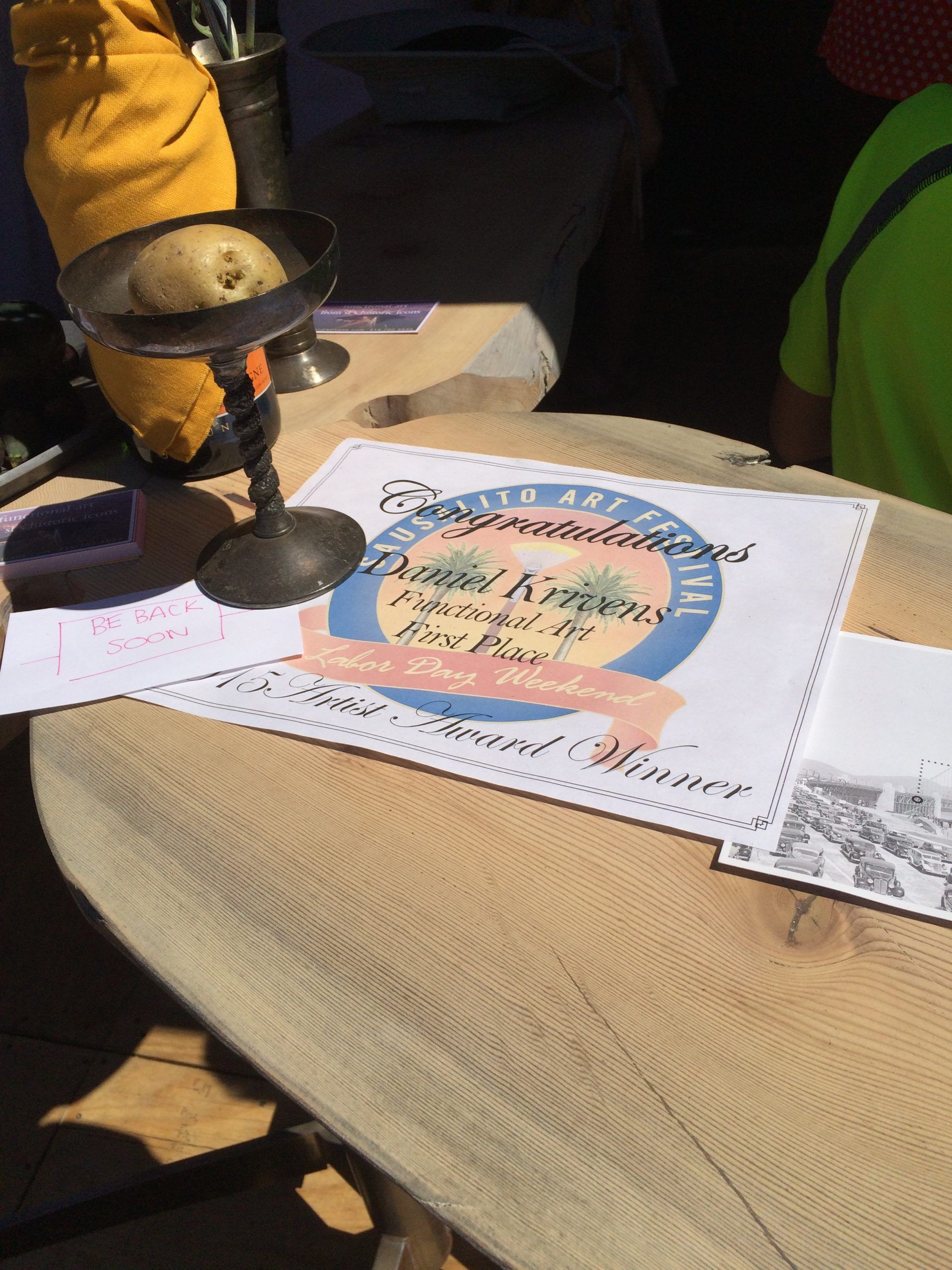 OVAL TABLE DISPLAYED AT SAUSALITO ART FESTIVAL